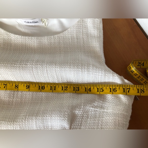 Calvin Klein White Tweed Sleeveless Dress - Picture 9 of 15